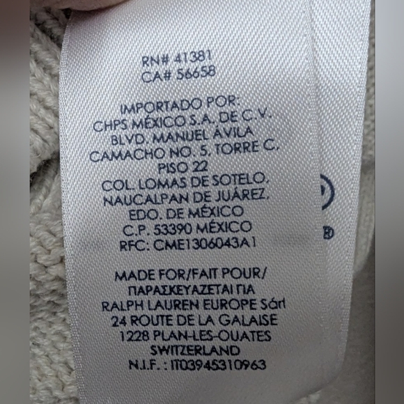 Chaps medium crewneck sweater in cream - Picture 7 of 10